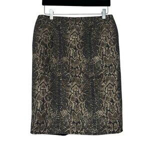 Tahari Snakeskin Pencil Skirt Women's Elegant Fashion Casual Animal Print Size 8